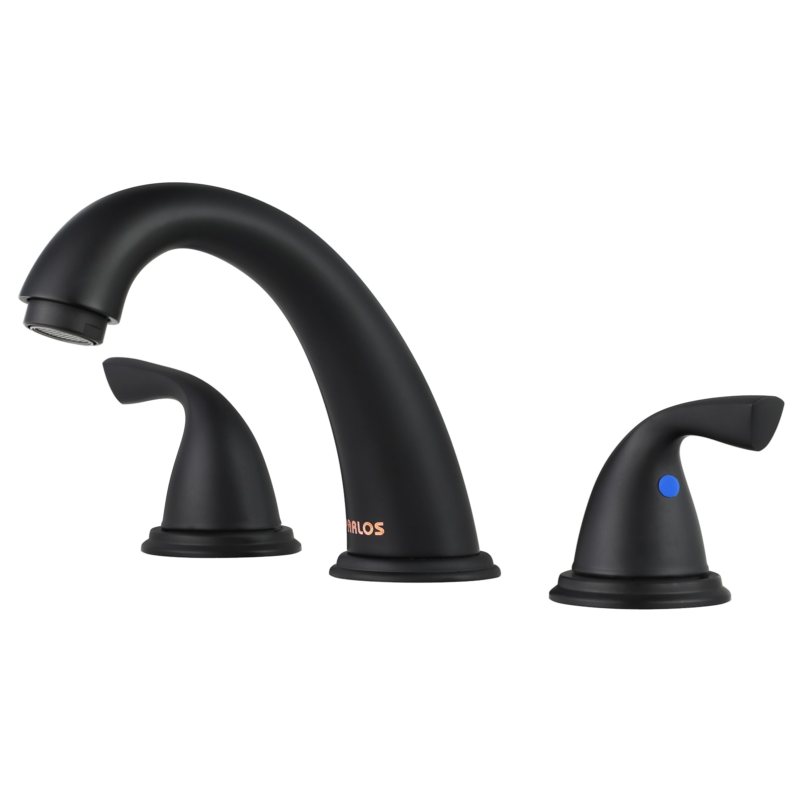 PARLOS Aglaia Matte Black Widespread 2-handle Mid-arc Residential Handle Bathroom Sink Faucet