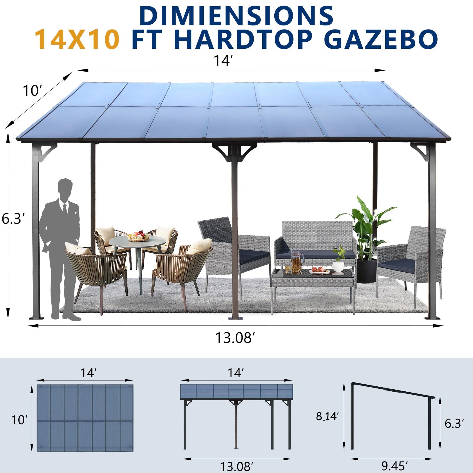 ToolCat BZ2-30-PW Wood-Resin-Gazebos - View #9