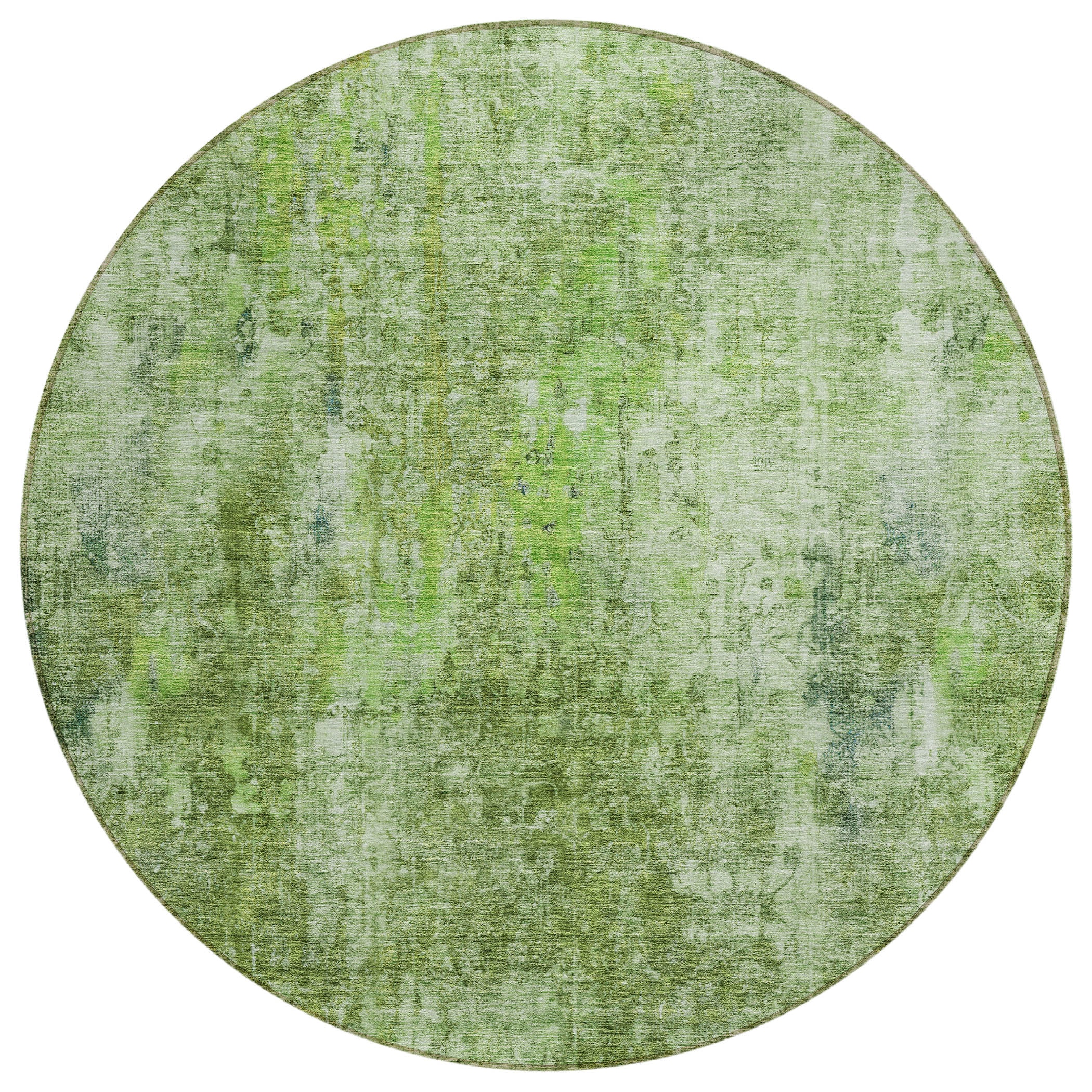 Addison Rugs ACN656OL8RO Chantille ACN656OL 8 x 8 (ft) Polyester Olive Round Indoor/Outdoor Geometric Machine washable Area rug