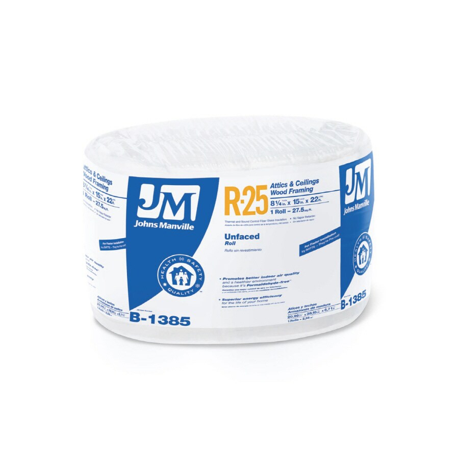 Johns Manville R-19 Wall Unfaced Fiberglass Roll Insulation 48.96-sq ft  (15-in W x 39.16-ft L) Multi-pack