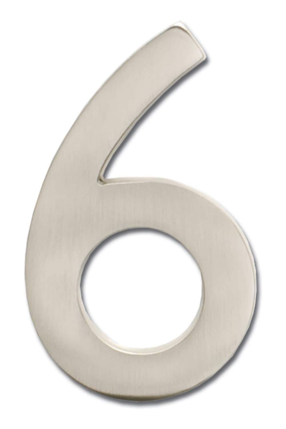 Architectural Mailboxes 3585SN-6 5-in Reflective Satin Nickel Number 6