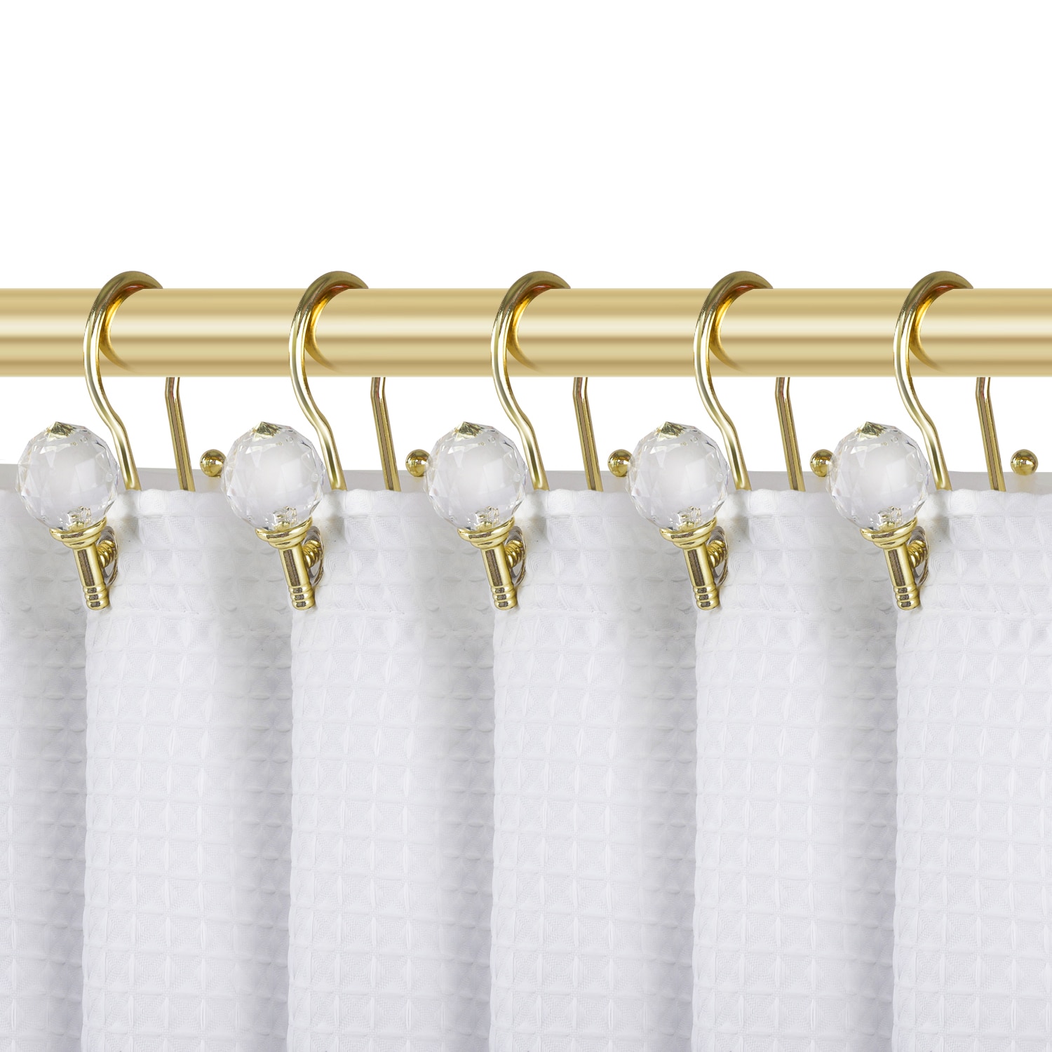 acdanc Gold Shower Curtain Hooks Rings, 12 Decorative Shower Curtain Hooks,Metal  Rustproof Shower Rings for Bathroom 
