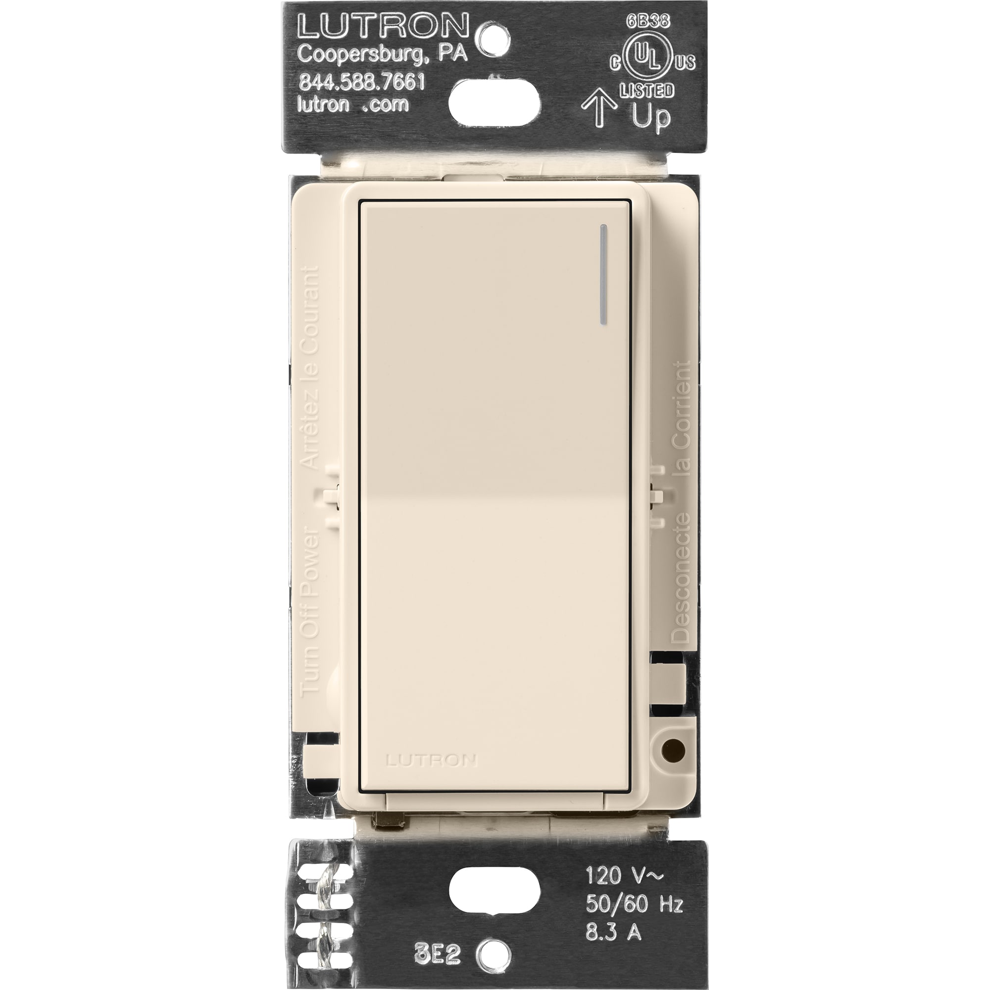 Lutron ST-RS-LA Sunnata 6-amp Multi-location Locator light Push button Companion Light Switch , Light Almond
