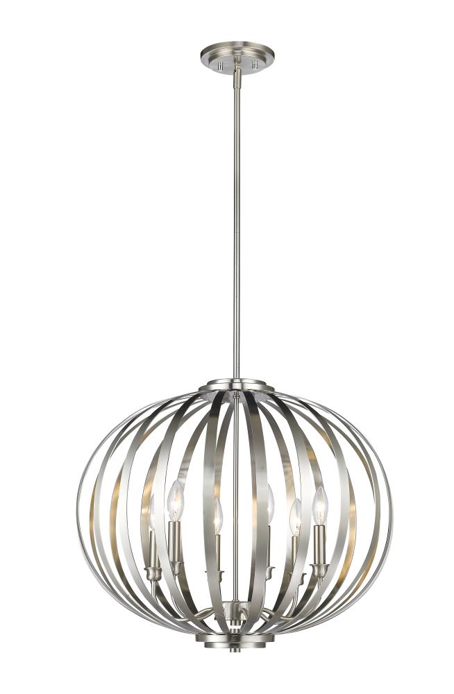 Z-Lite Moundou 6-Light Brushed Nickel Modern/Contemporary Dome Hanging ...