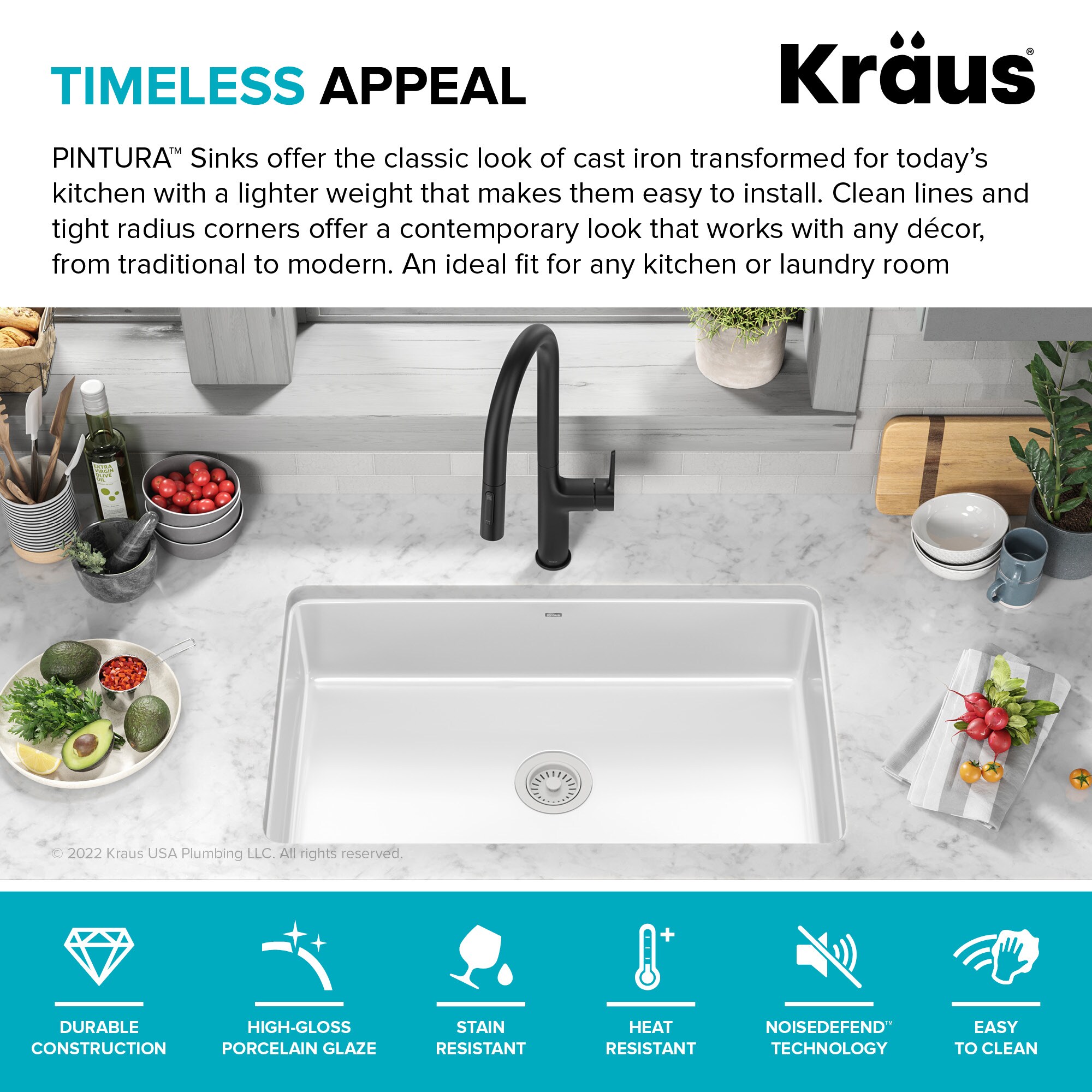 Kraus KE1US32GWH Kitchen-Sinks - View #2