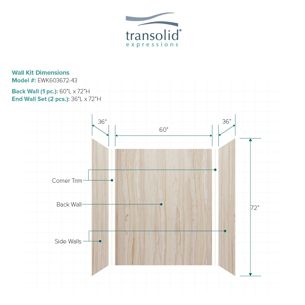 Transolid EWK603672-43 Shower-Wall-Surrounds - View #2