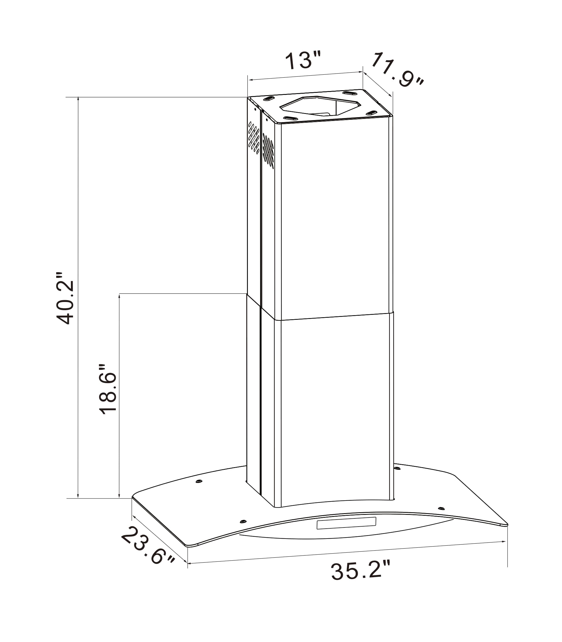 Winflo LRI02B36 Island-Range-Hoods - View #7