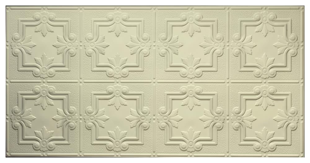 Dimensions 4-ft x 2-ft Creme Polystyrene Surface-mount Ceiling Plank (1-Pack, 8-sq ft / Case)