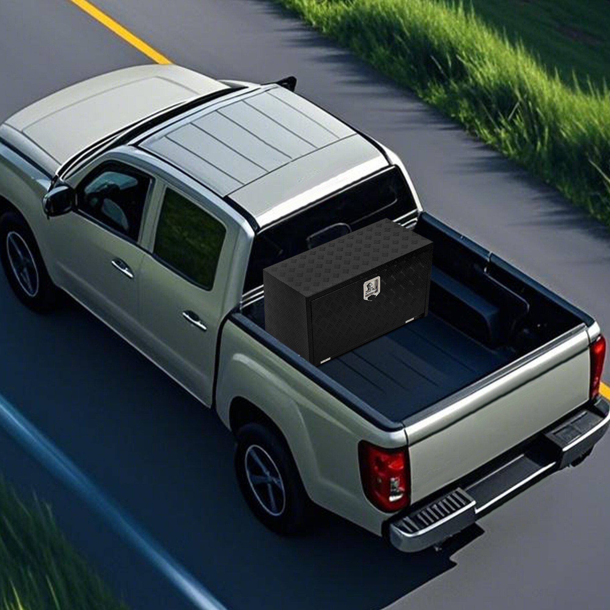 24 Inch Heavy Duty Aluminum Tool Underbody Box Waterproof Square Truck ...