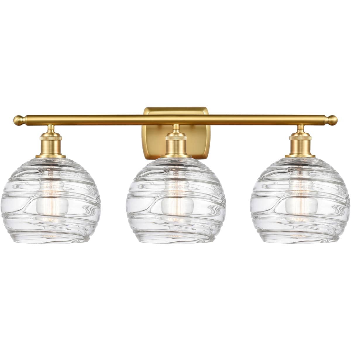 Innovations Lighting -  516-3W-SG-G1213-8 Ballston Deco Swirl Bathroom Vanity Light Satin Gold