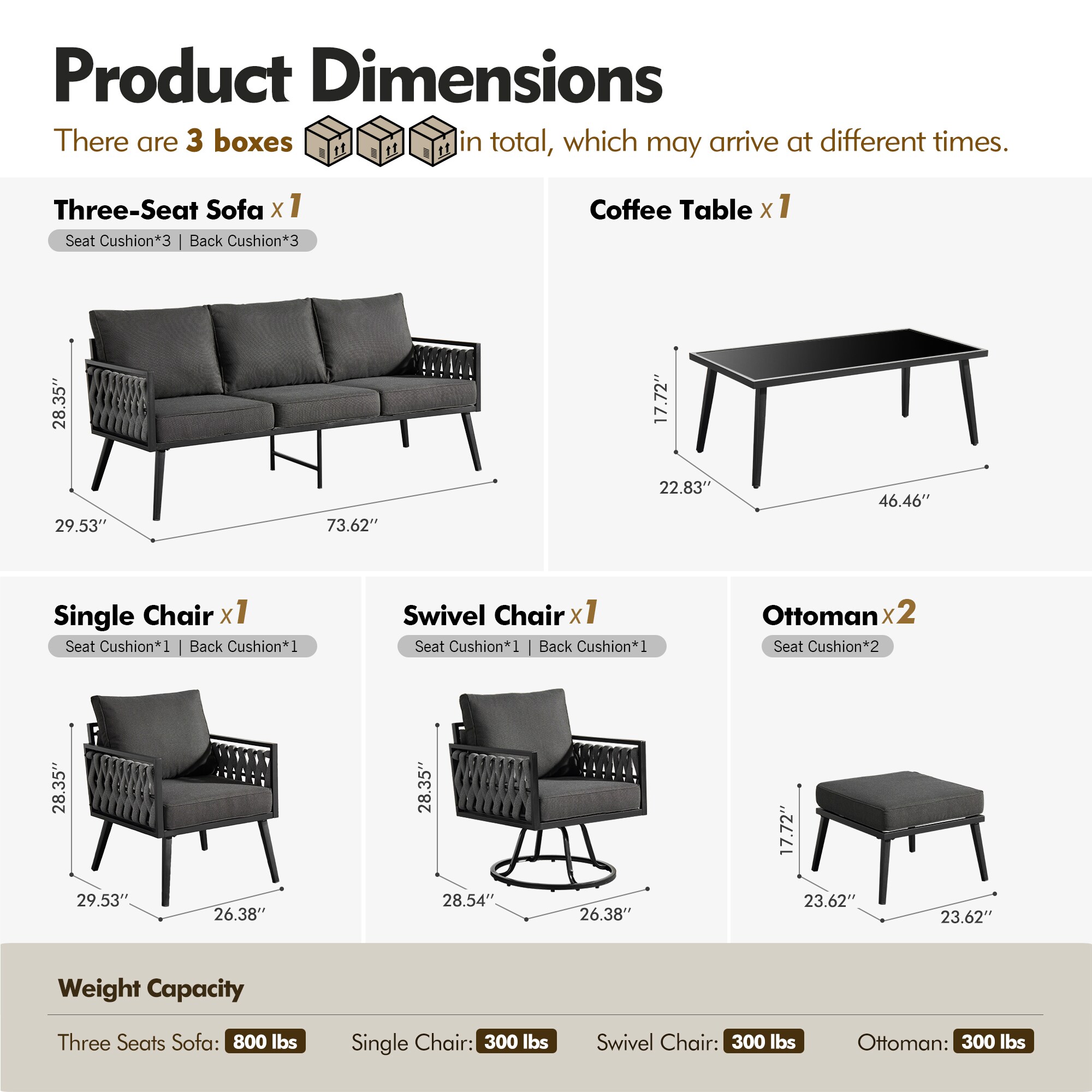 Caodoc L5-VRS106-1 Patio-Conversation-Sets - View #7
