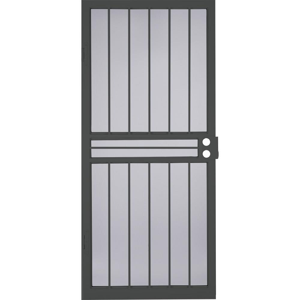 LARSON 92055392 Zions 36-in x 81-in Graphite Steel Recessed Mount Security Door with Double Bore