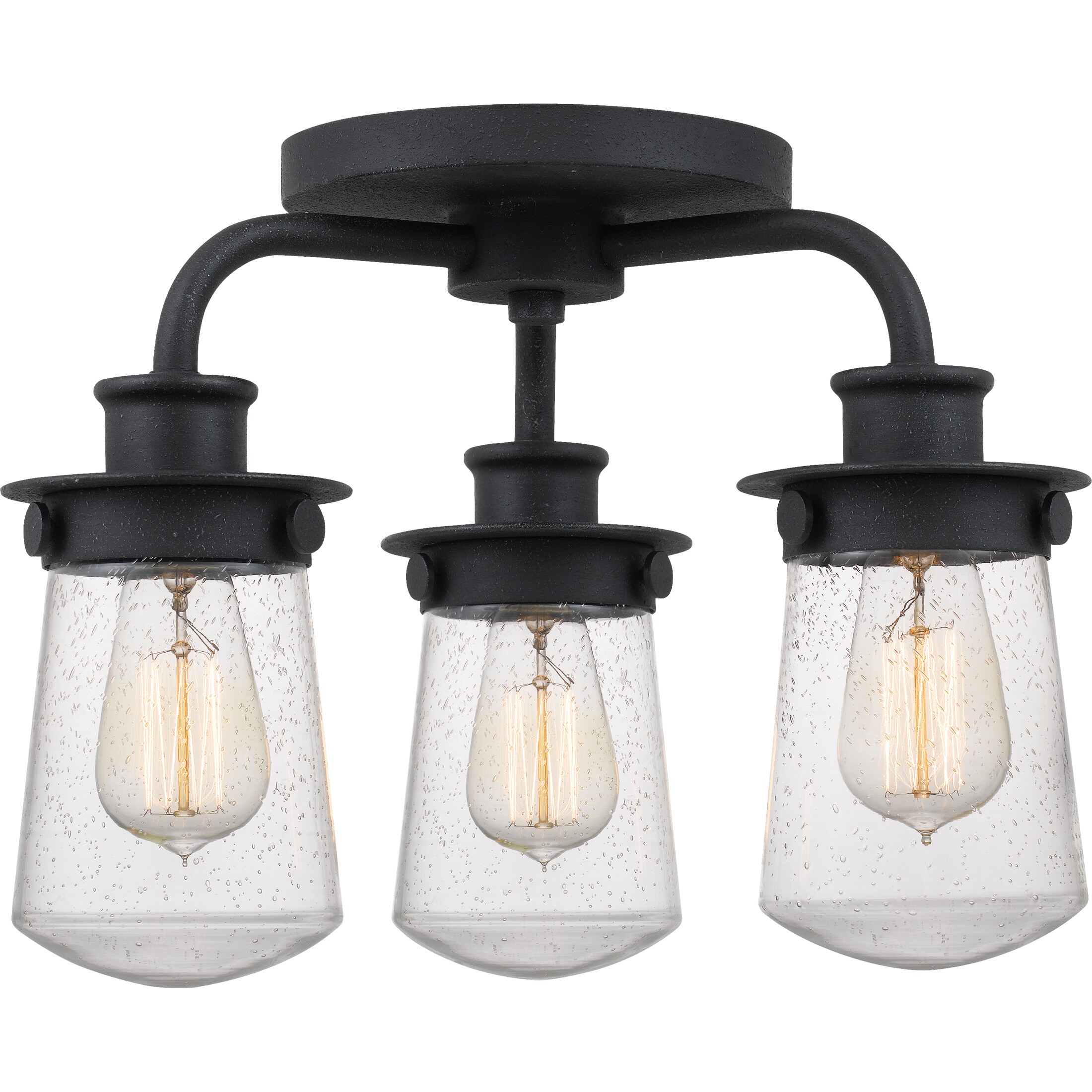 Quoizel LWN1716GK Lewiston 3-Light 16-in Grey Ash Semi-flush Mount Light