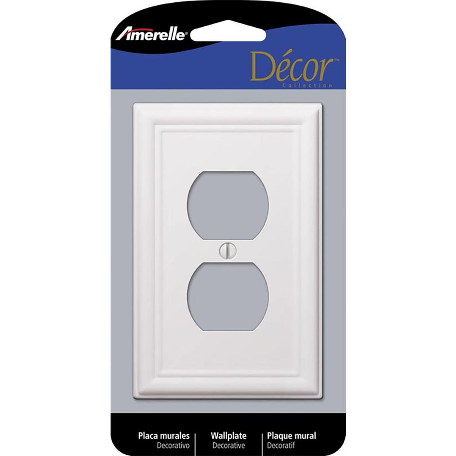 Amerelle Chelsea White 2 gang Stamped Steel Duplex Wall Plate 1 pk #EJD3003172