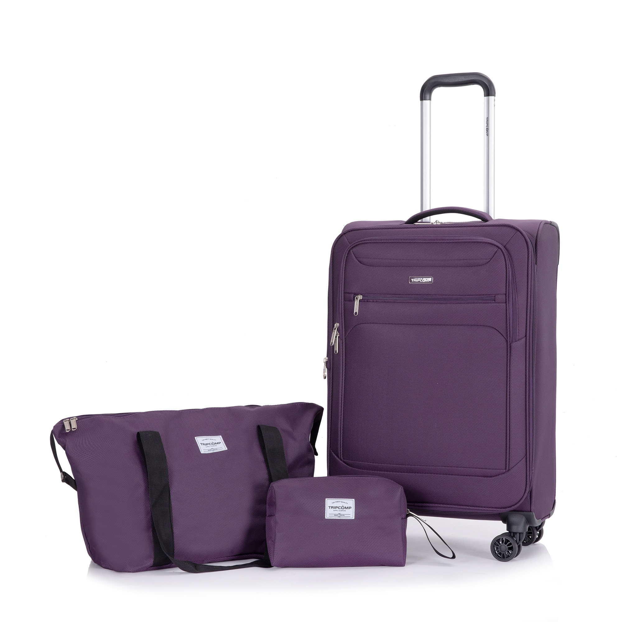 SINOFURN SYD9400002PP 13.4x7.9x20.5 Purple Polyester Softshell Suitcase set 3 -Bag