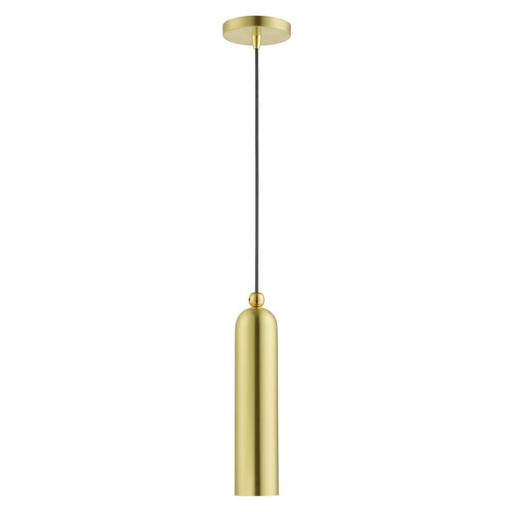 Elegant Satin Brass LED Pendant Light for Indoor/Outdoor Use