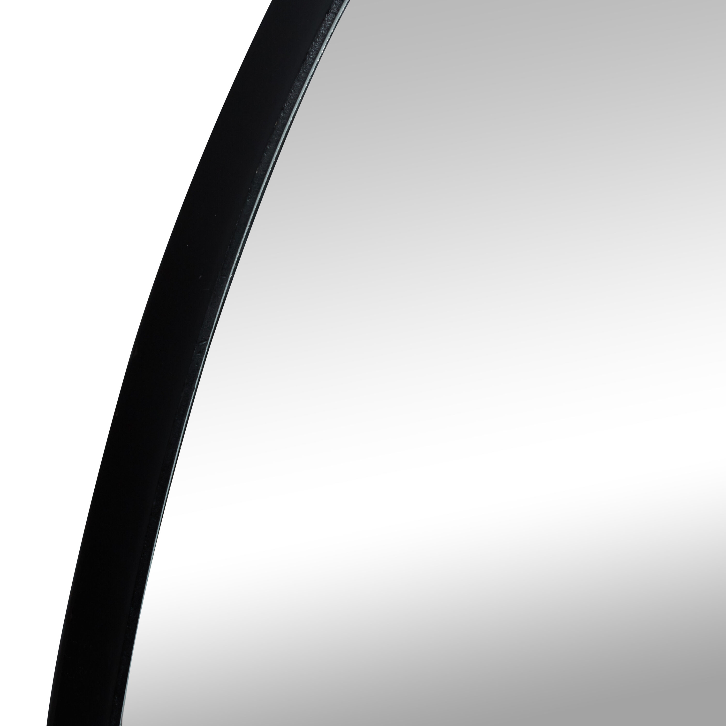 Modern Oval Black and Silver Wood Framed Dresser Mirror