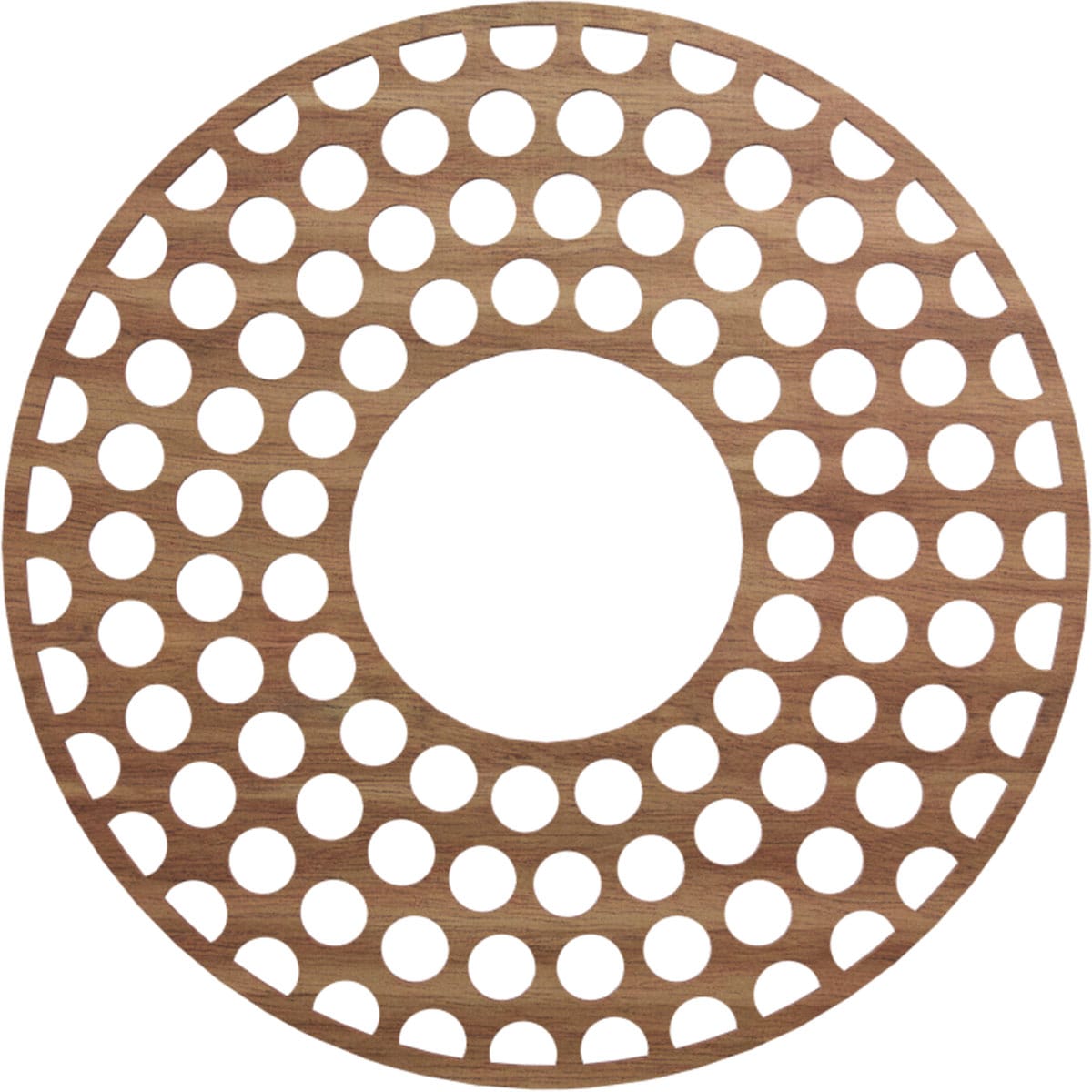 Ekena Millwork CMWP24X24X0250FFWA Fink Fretwork Pierced 24-in W x 24-in L Modern Walnut Wood Whole Ceiling Medallion