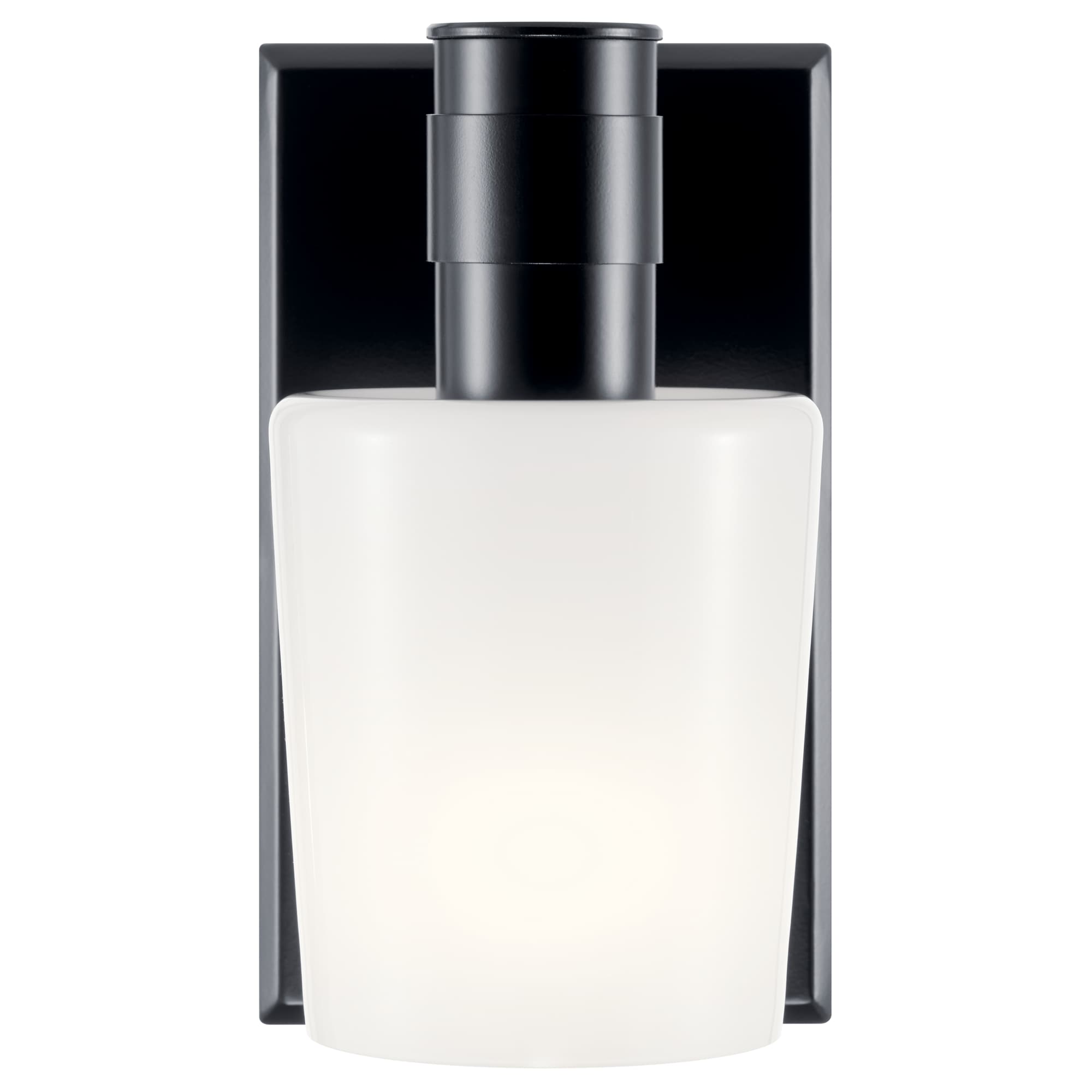 Adani Black Steel Wall Sconce with Opal Glass Shade
