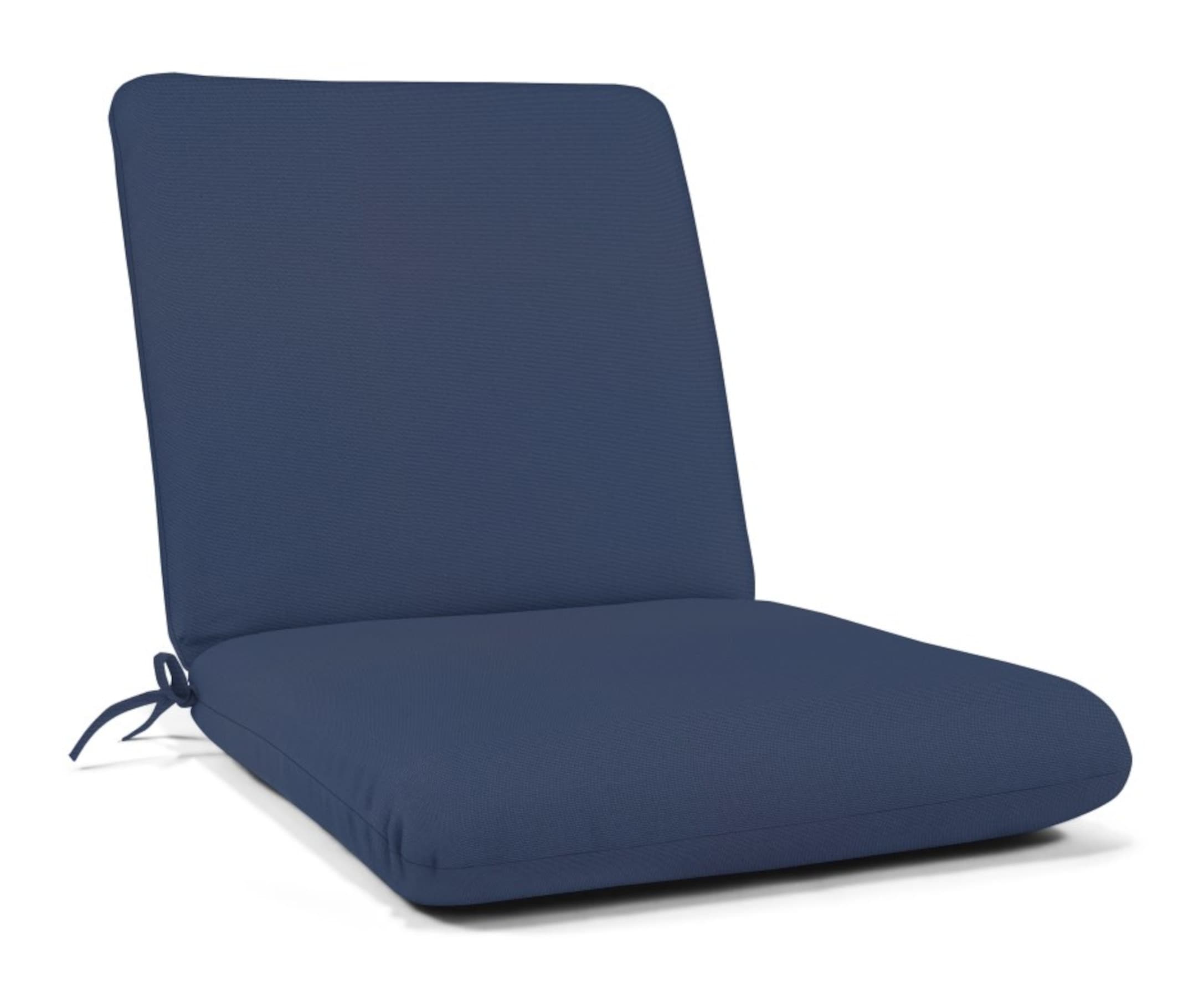 Sunbrella High Back Cushion 44 in x 22 in Canvas Navy High Back Patio Chair Cushion in the Patio Furniture Cushions department at Lowes