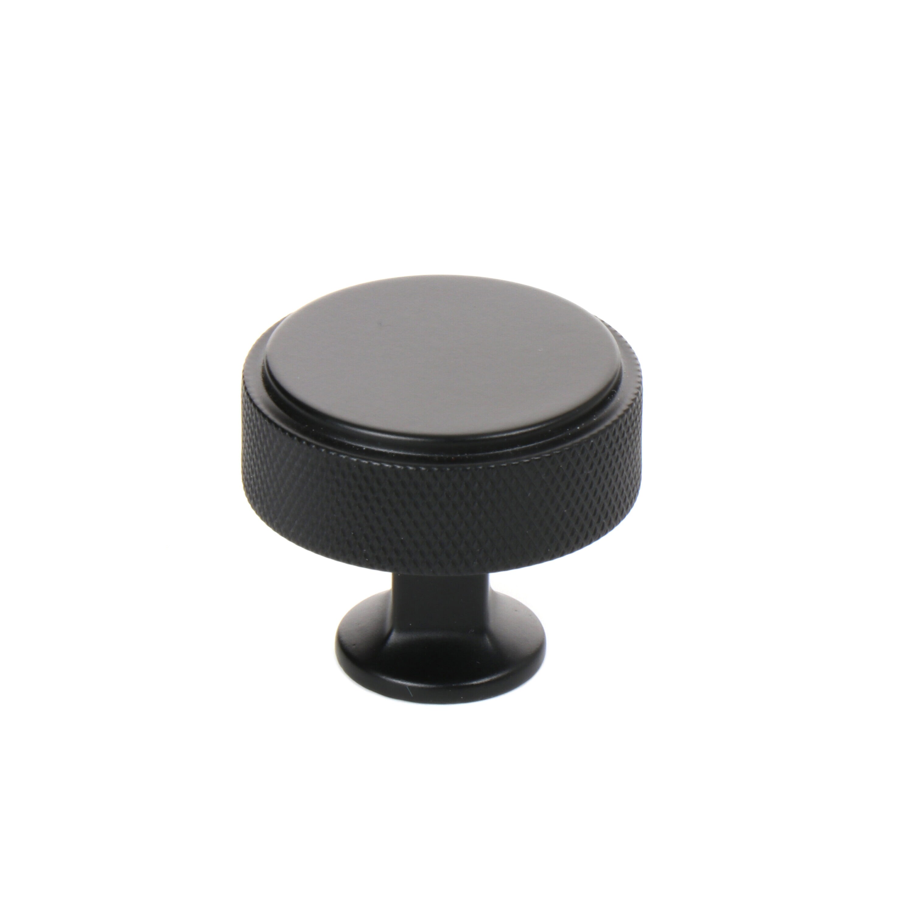 allen + roth Hadley 1-1/4-in Matte Black Round Transitional Cabinet Knob 6 -Pack