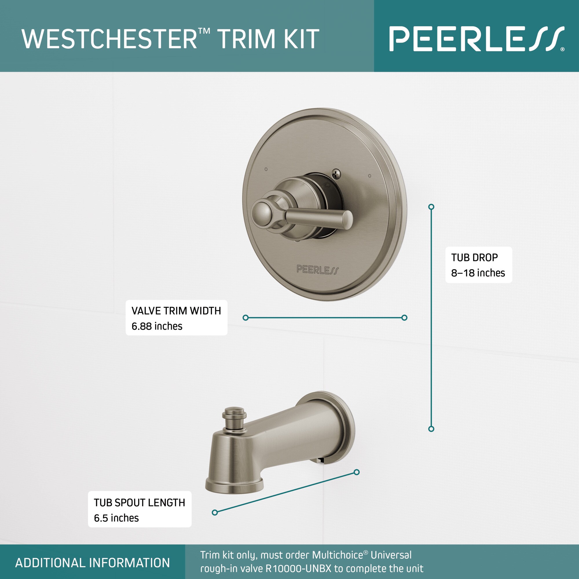 Peerless PTT14123-BN Bath-Shower-Facc - View #3