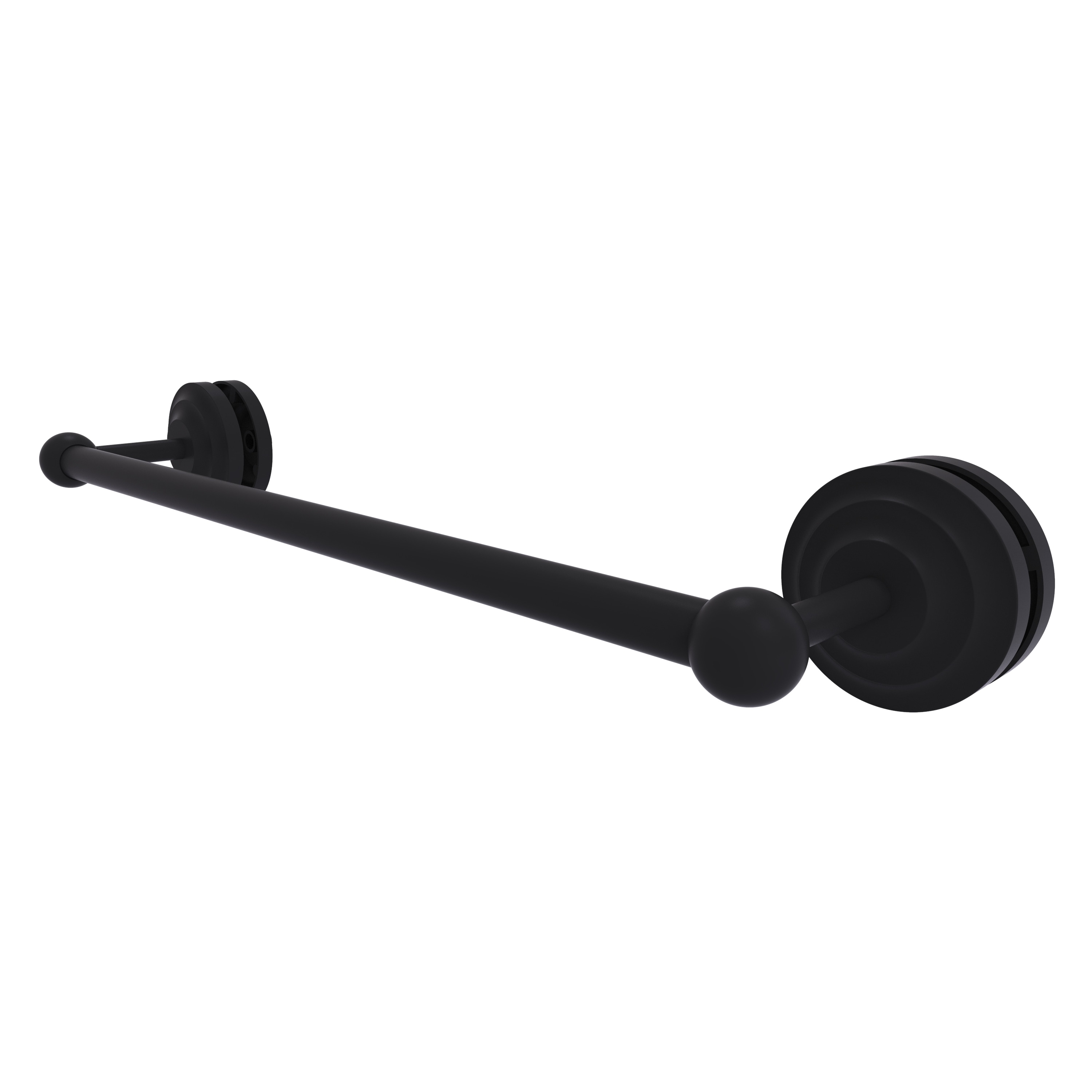 Allied Brass QN-41-SM-18-BKM Que New 18-in Matte Black Wall mount Single Towel Bar