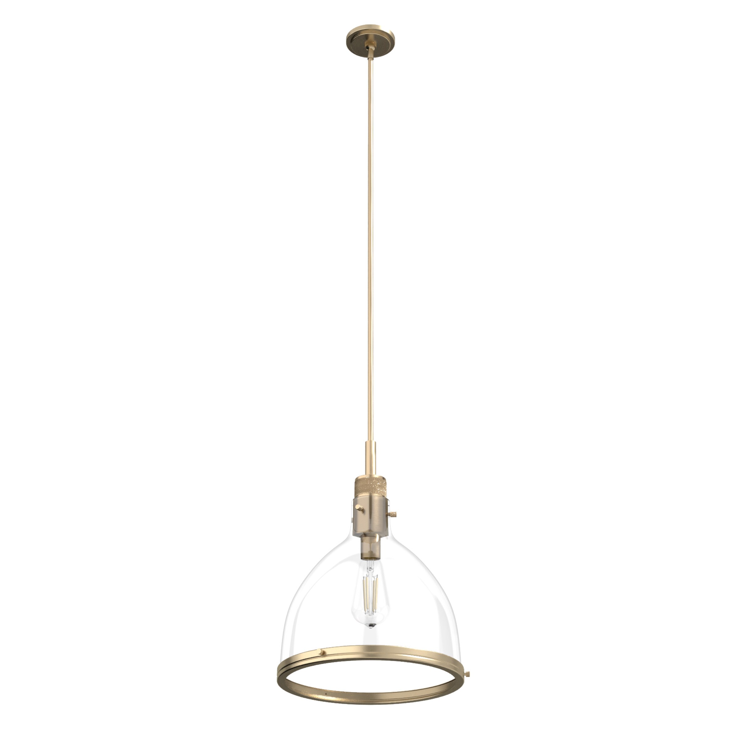 Hunter Van Nuys 3-Light Brushed Nickel Transitional Clear Glass Tiered LED Mini Hanging