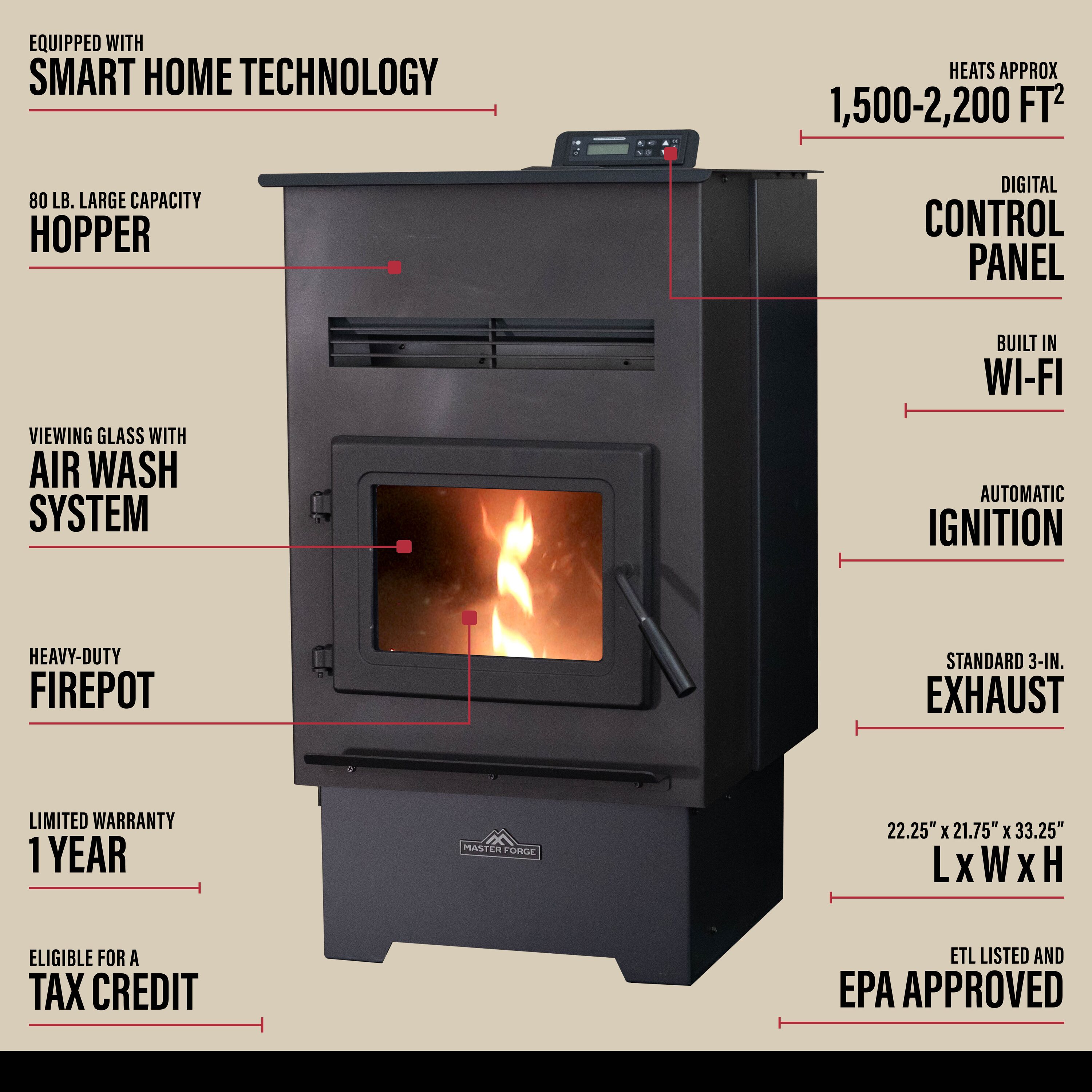 Master Forge H80XL Pellet-Stoves - View #8