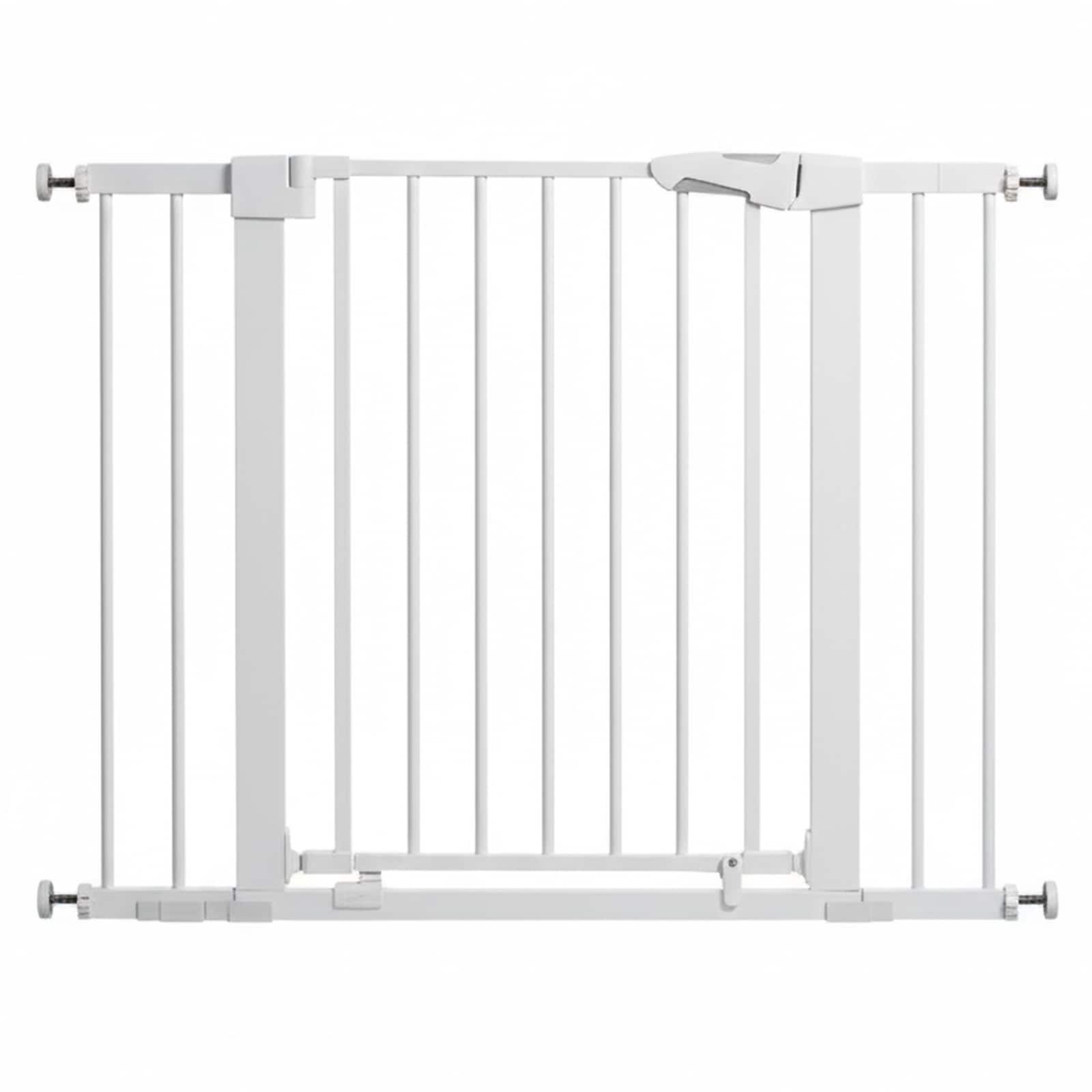Etokfoks magnetic baby gate for stairs and doorways fits 29 to 43 in wide 30 in tall pressure mounted pet barrier with baffles dual lock #LETQCEWKR