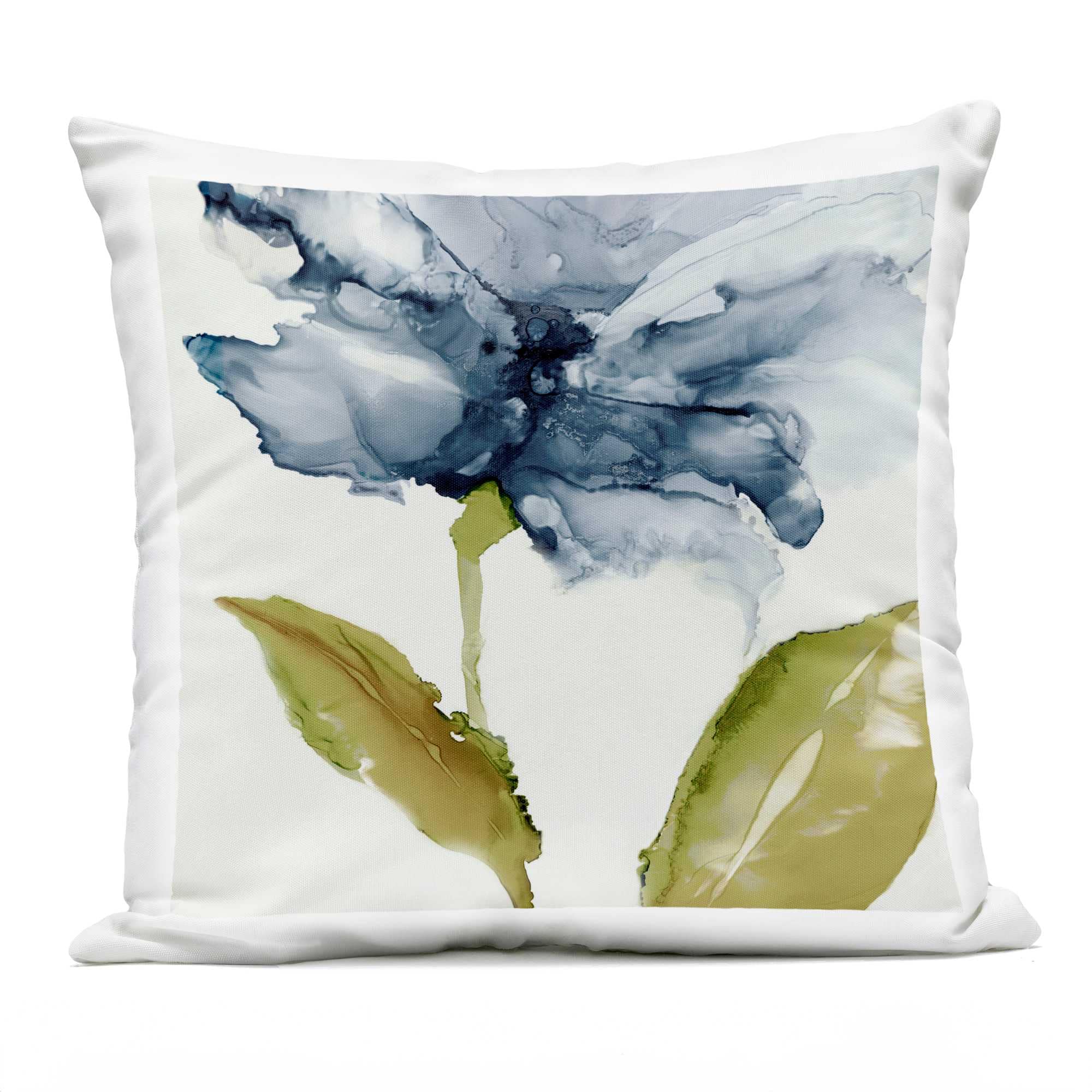Stupell Industries - Fluid Flower Abstraction Outdoor Printed Pillowdesign by Jacob Q 18 x 18