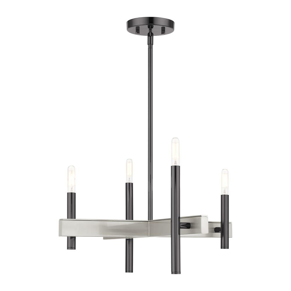 Livex Lighting 49344-46 Denmark 4 -Light Polished Chrome Modern/contemporary For Use in Bathrooms, Bedrooms, Dining Rooms, Foyers, Kitchens, Living Rooms Chandelier