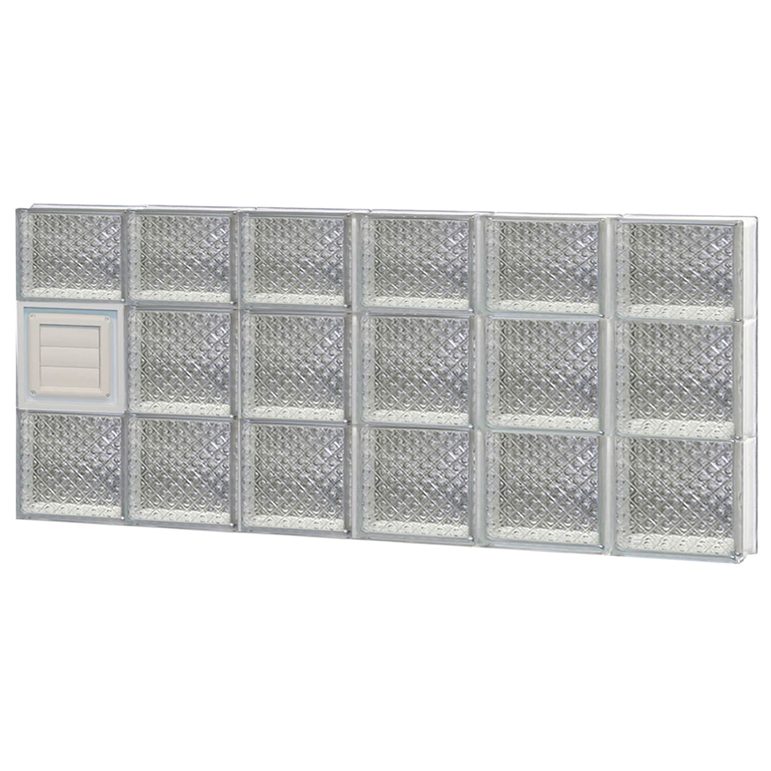 REDI2SET D4822DP Diamond Glass 46-1/2-in x 21-1/4-in Frameless Replacement Dryer vent Glass Block Window