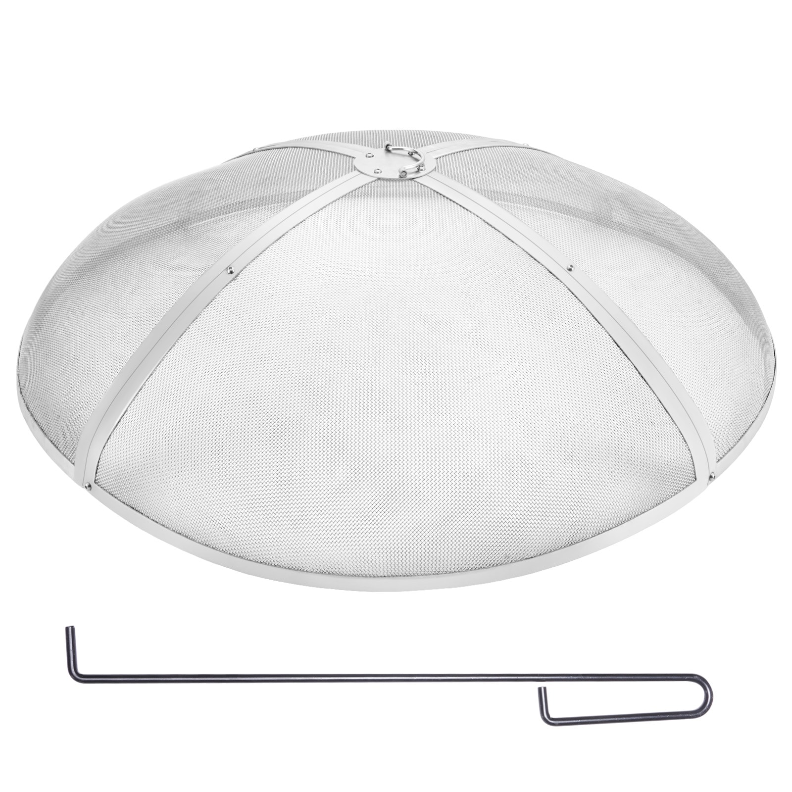 VEVOR HKWZ201BXGYXUJKVMV0 Fire Pit 40-Inches Silver Round Firepit Cover