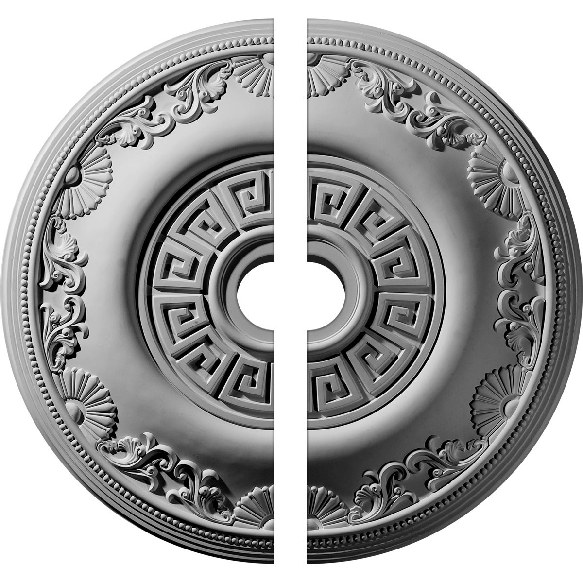 Ekena Millwork CM25NE2-03500 Nestor 25.875-in W x 25.875-in L Architectural White Polyurethane Split Ceiling Medallion