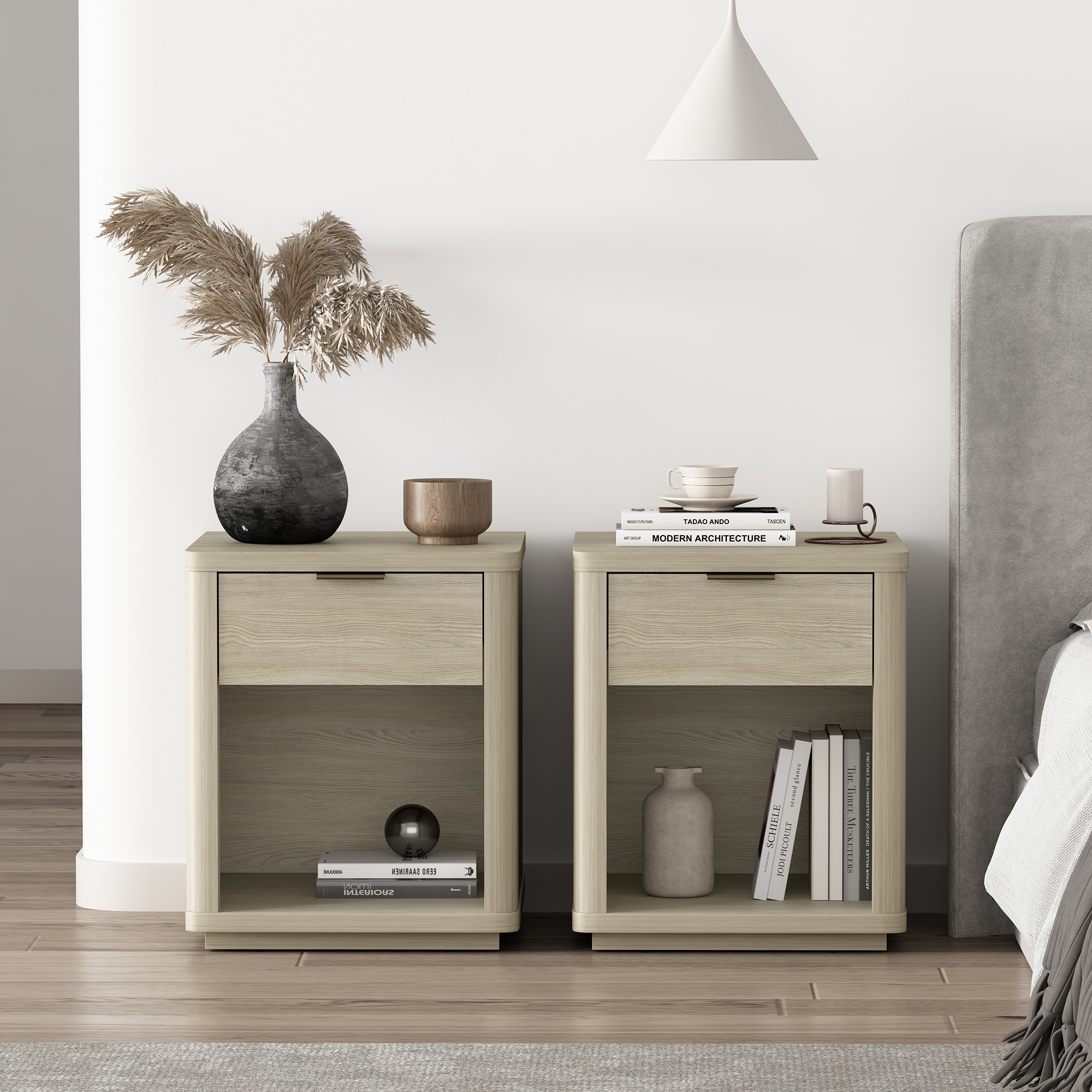 Manhattan Comfort 2-NS011-NA Evelyn Natural Nightstand