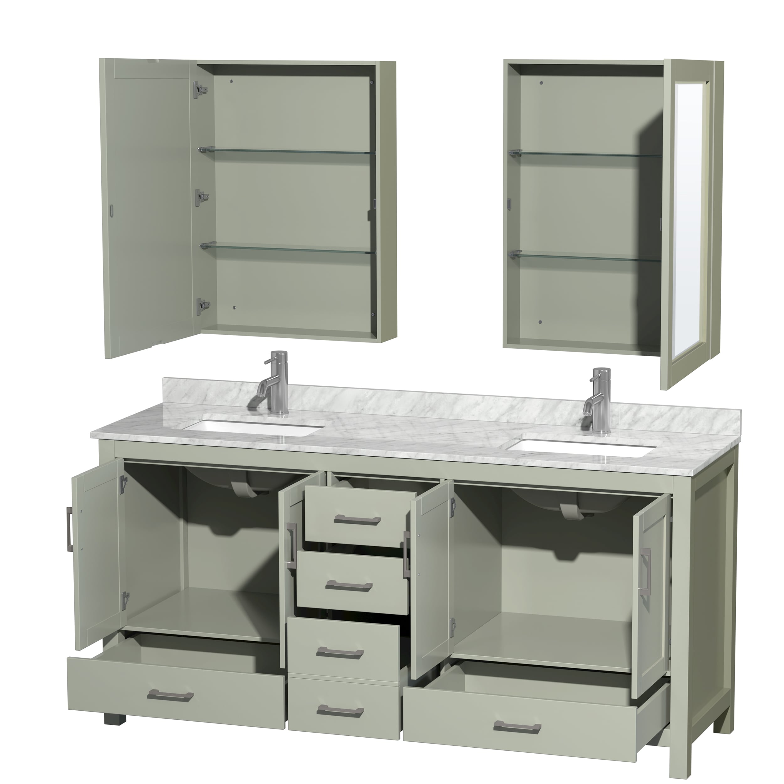 Wyndham Collection WCS141472DLGCMUNSMED Bath-Vanity-Combo - View #2