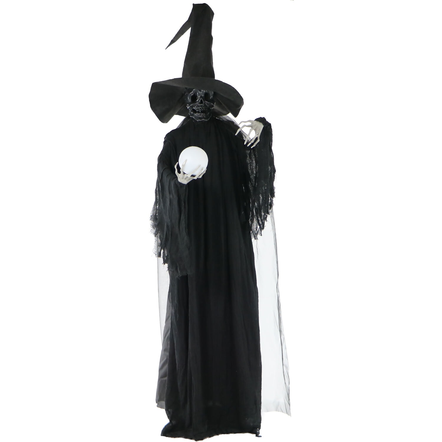 Haunted Hill Farm HHWITCH-2FL 7.5-ft Freestanding Lighted Witch Animatronic