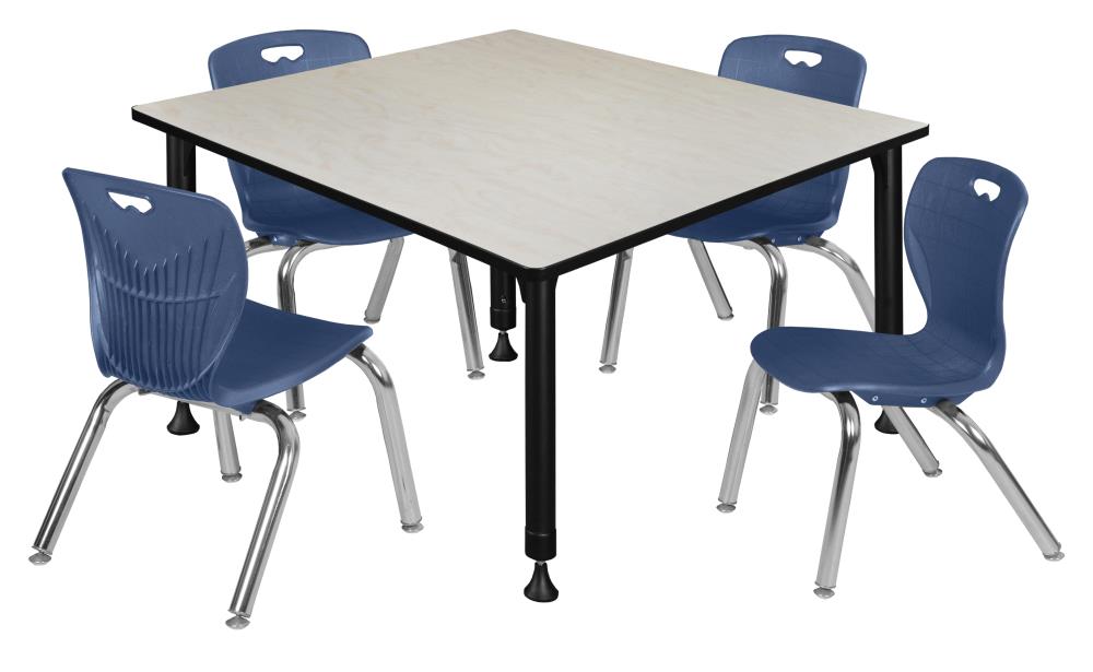 Regency TB4848PLAPBK45NV Classroom Tables Off-White 4-Person Training Table (48-in W x 34-in H)