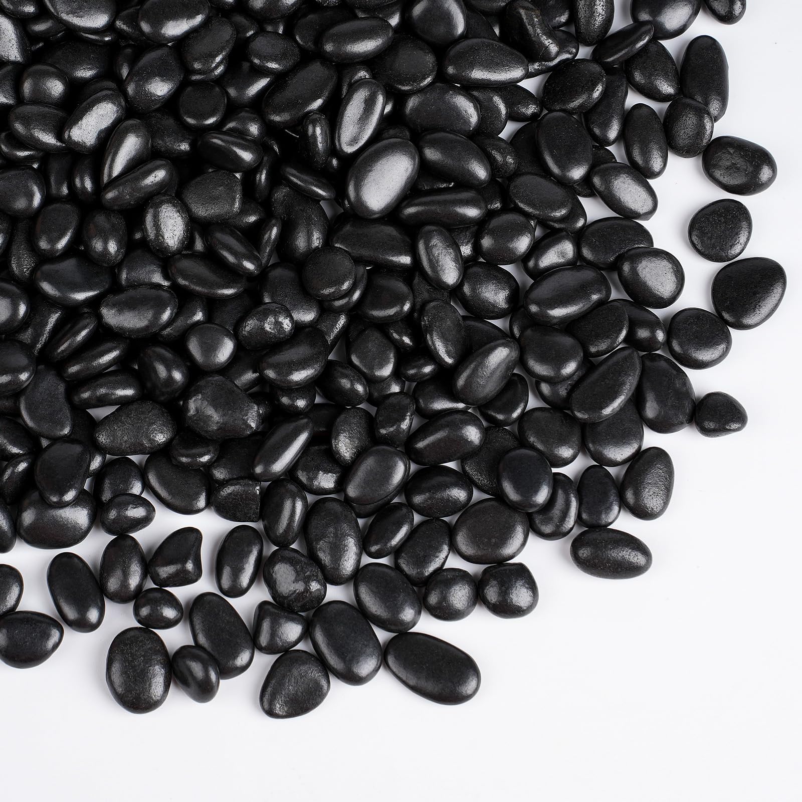 Small And Large Rocks Oyezvary 5 lbs pack black pebbles small polished river rocks for indoor ...