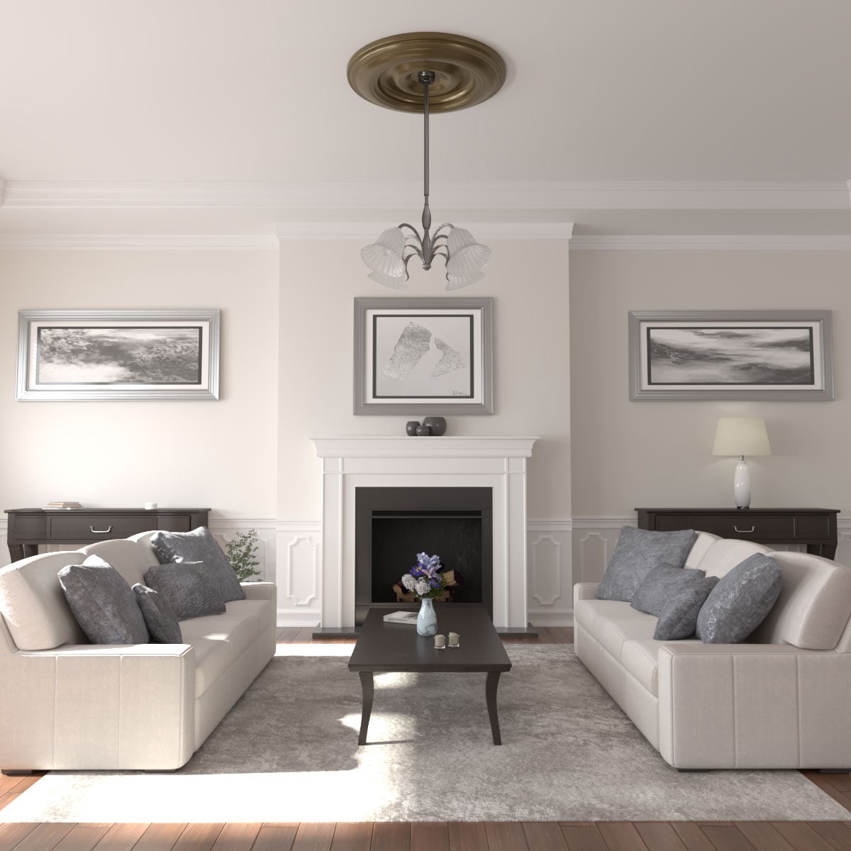 Ekena Millwork CM44CLBRS Ceiling-Medallions - View #4