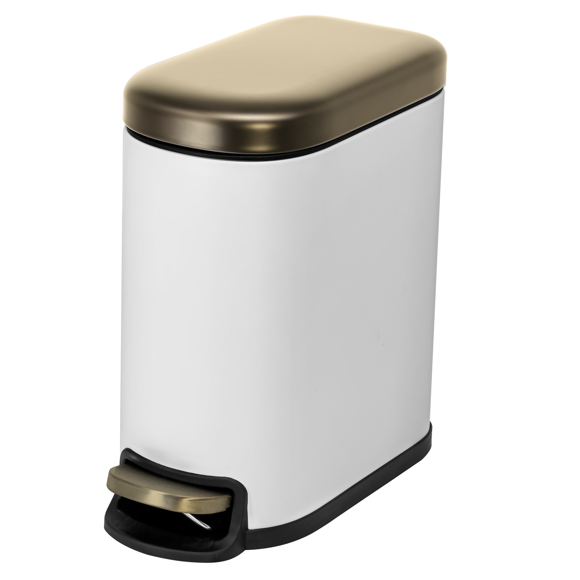 ACENTO Soft touch White Gold Metal Wastebasket #WB426SWG