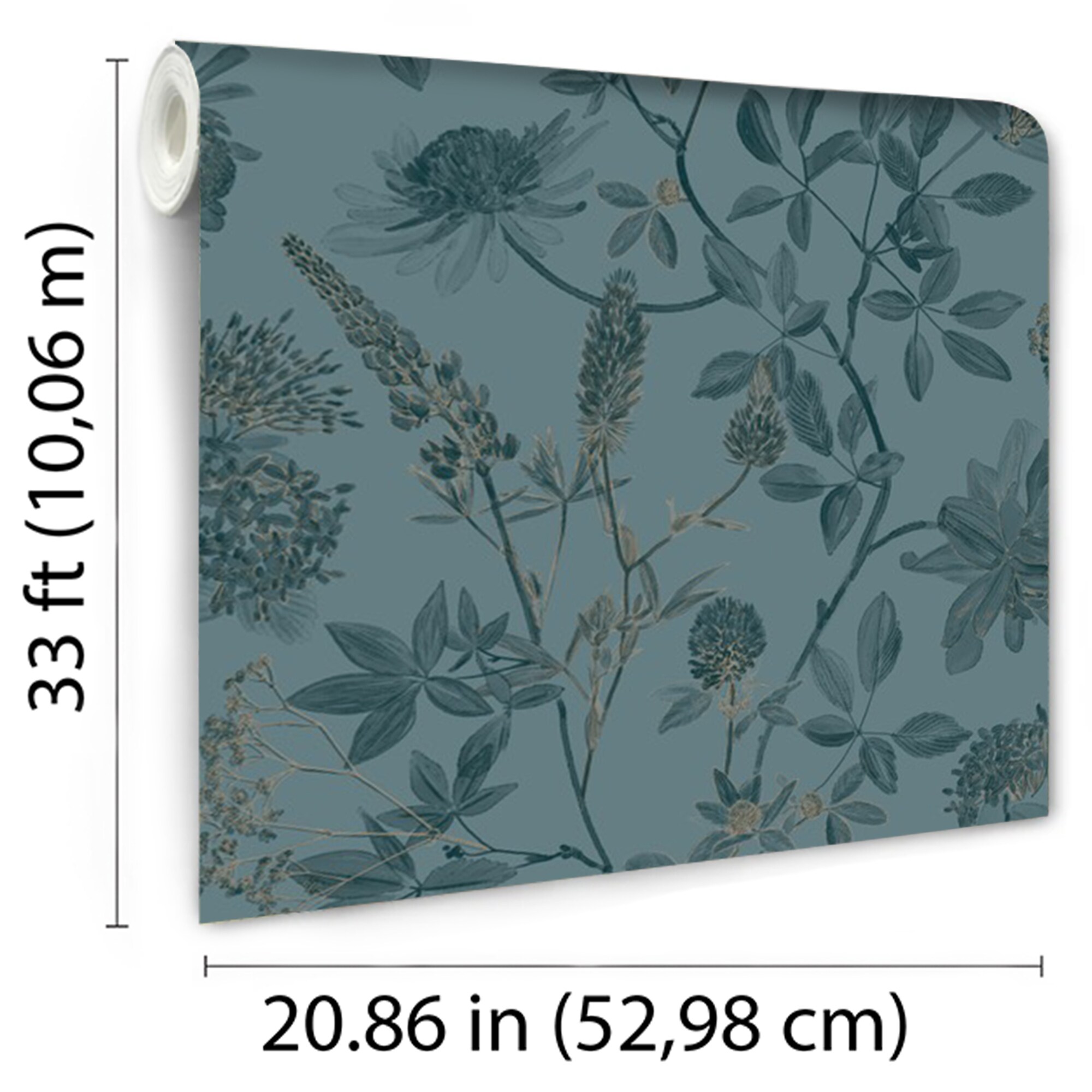 Veer Decor Botanical Blueprint Painterly Branches Green with Green ...