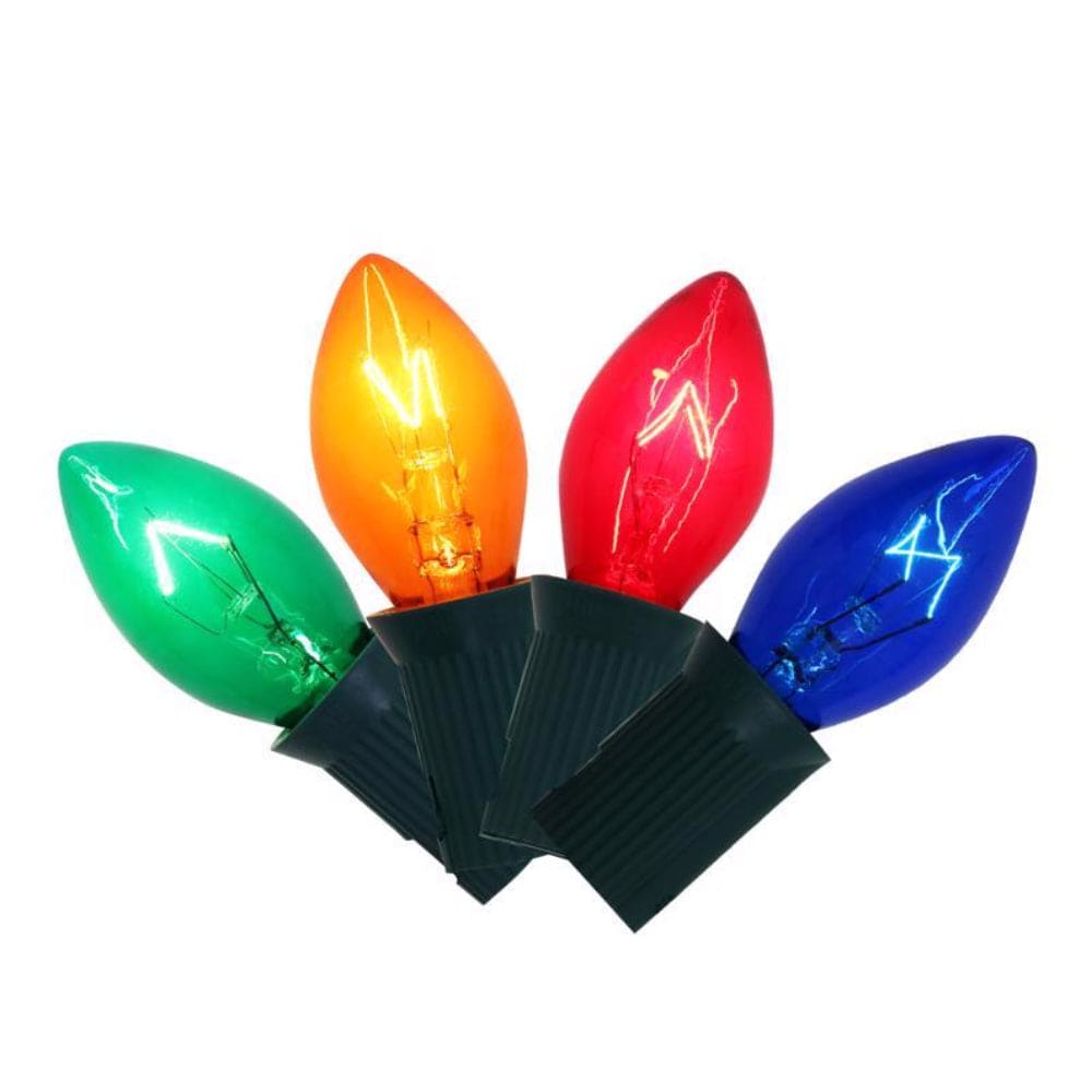  C7 Incandescent Replacement Light Bulbs Multicolored Clear 5W Outdoor 4 Pack