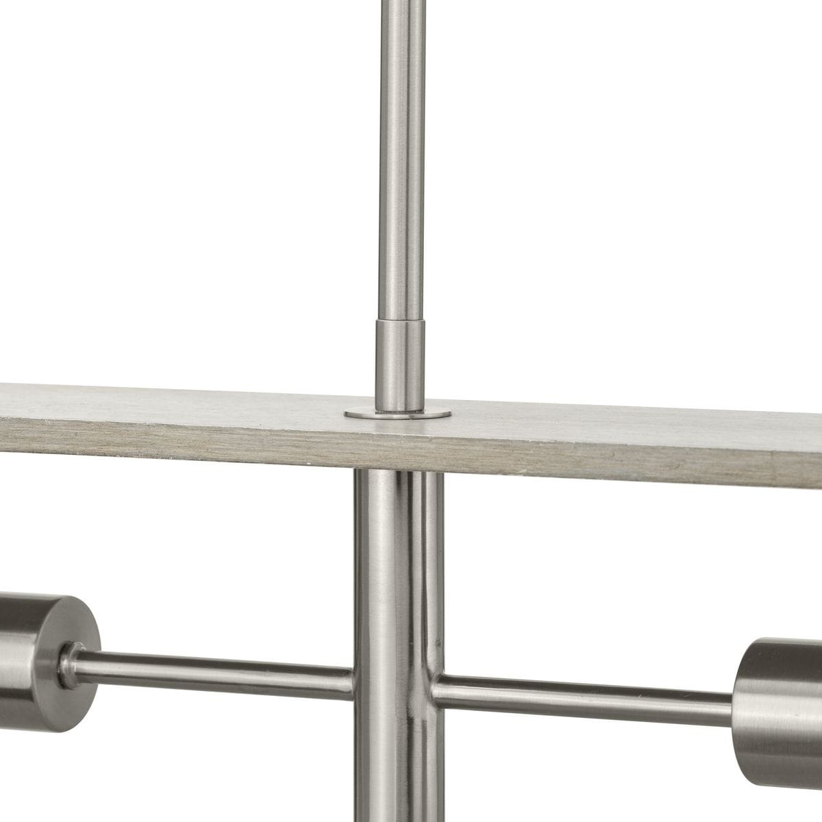 Boundary 4-Light Brushed Nickel and Oak Geometric Chandelier