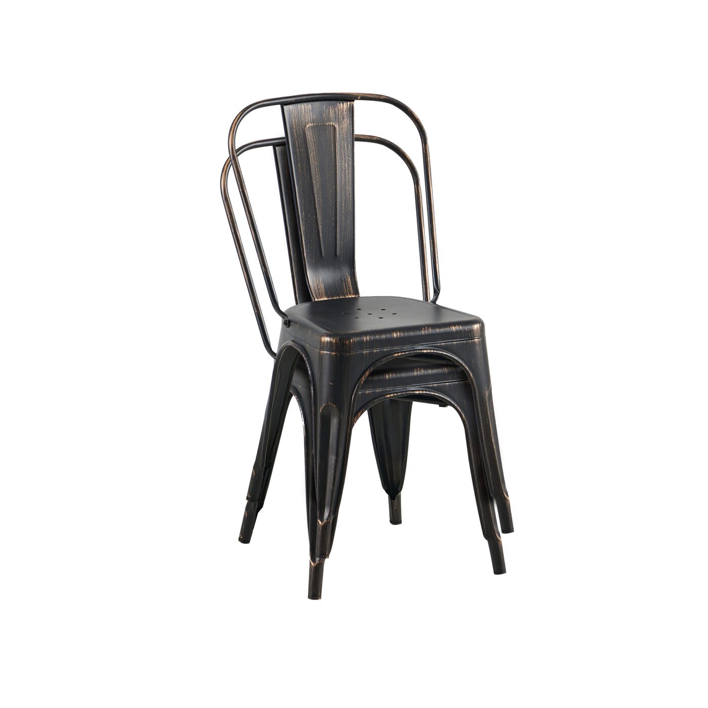 CHITA Set of 2 Contemporary Metal Bar Stools with Stackable Design Easy ...