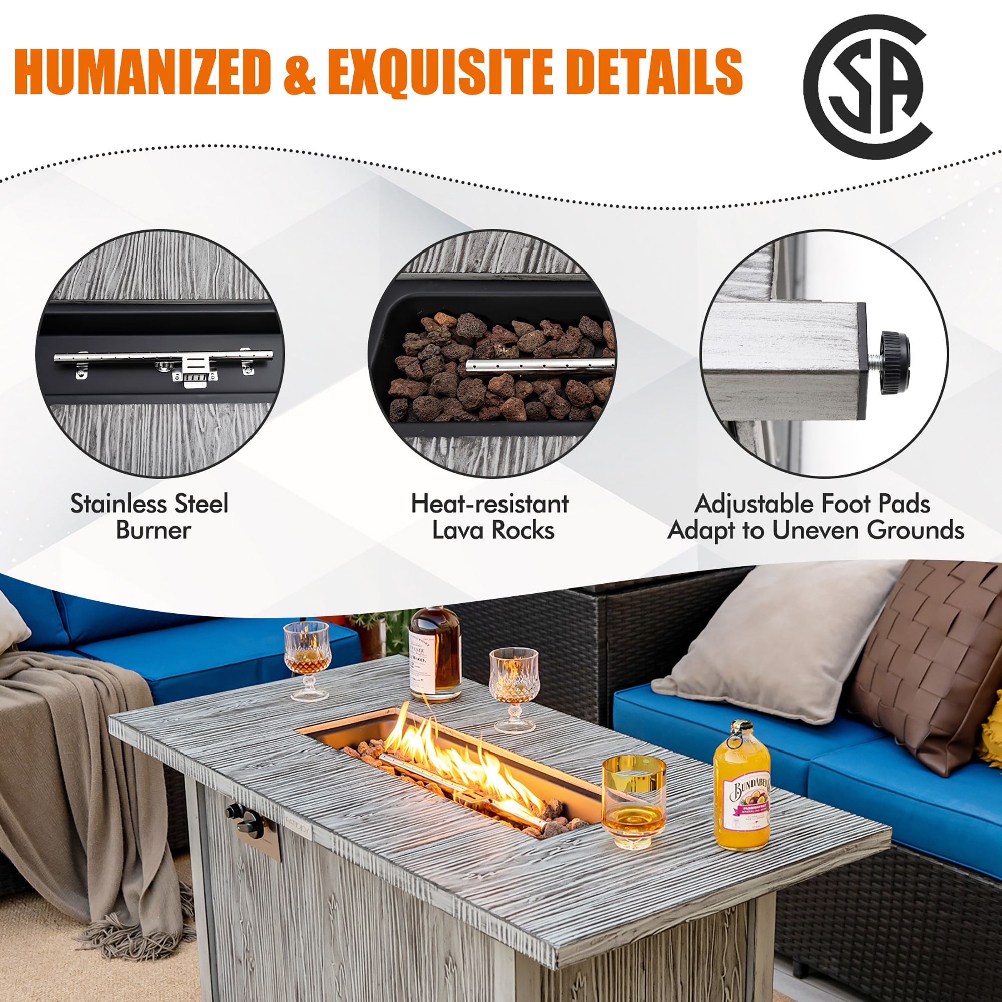 Costway NP10795GR Outdoor-Gas-Firepits - View #6