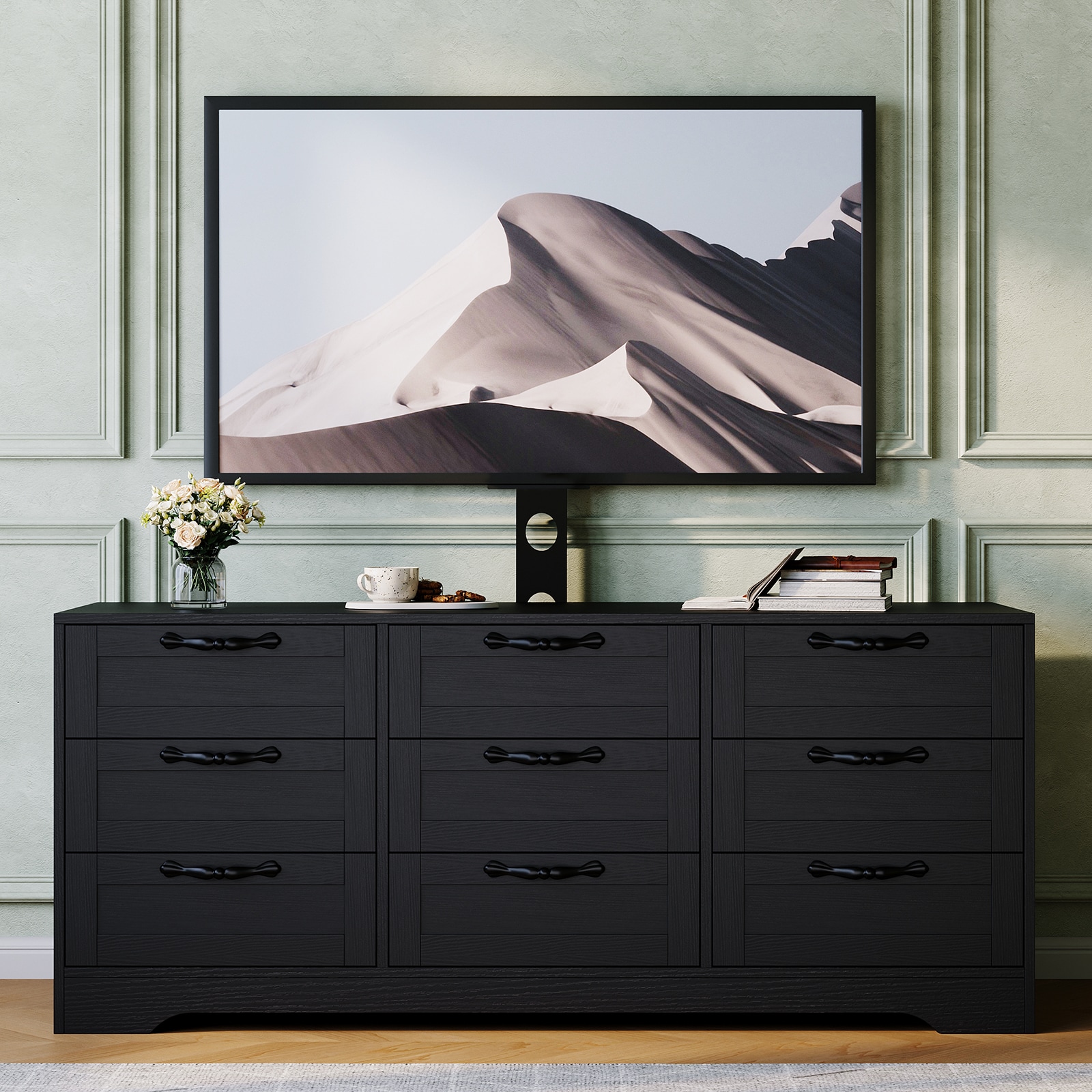 black dresser tv stand IdealHouse 9 Drawer Fits 32 to 85 Inch TVs Modern Entertainment Center with Storage Drawers Media Console Cabinet for Bedroom or This long dresser provides 2X-Large Shop Slim-Fit Stretch Twill Size:M 10