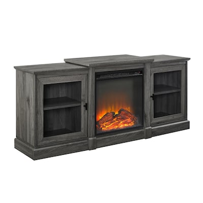 Slate Gray Led Electric Fireplace, Console Table With Fireplace Insert