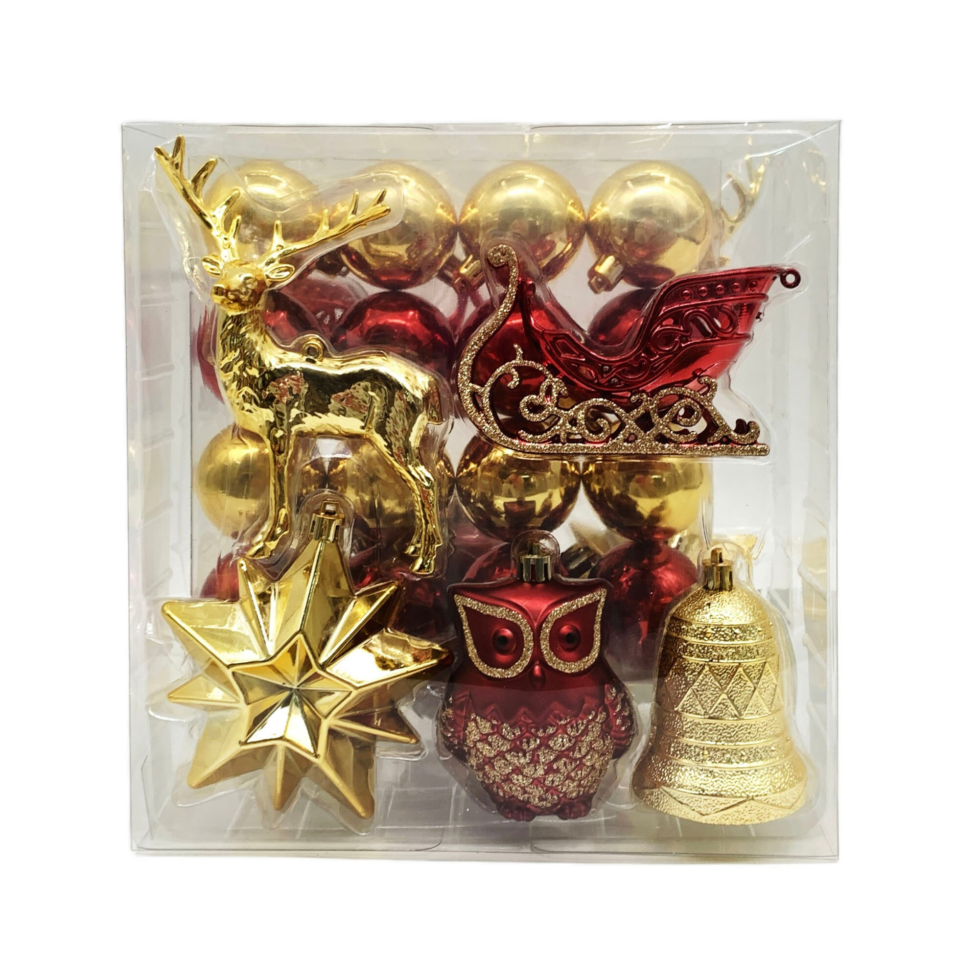 Holiday Living 014-923-1 26 -Pack Multiple colors/finishes Standard Indoor Ornament set Shatterproof